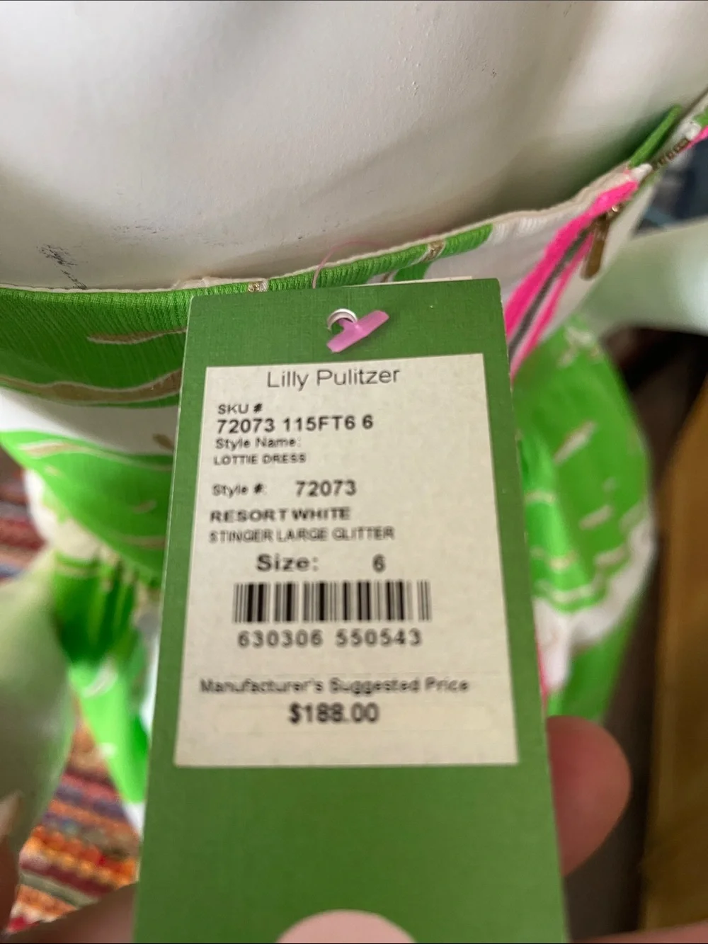 Strapless Green & White Tropical Print Sundress